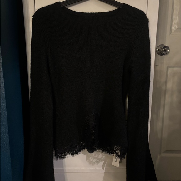 Commense Lace Hem Bell Sleeve Knit Top - Picture 8 of 8